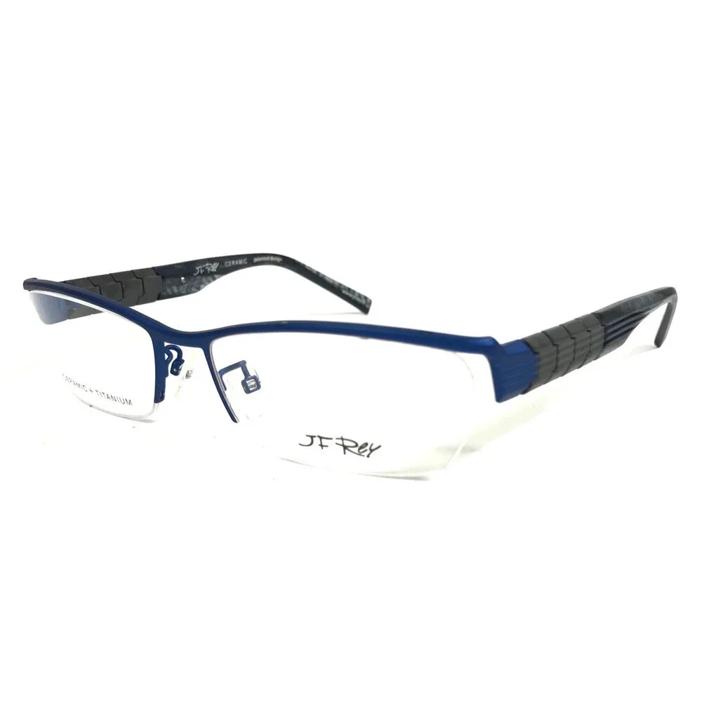 J.F. Rey Eyeglasses Frames JF2582 2222 Ceramic Titanium Matte Blue 55-16-141